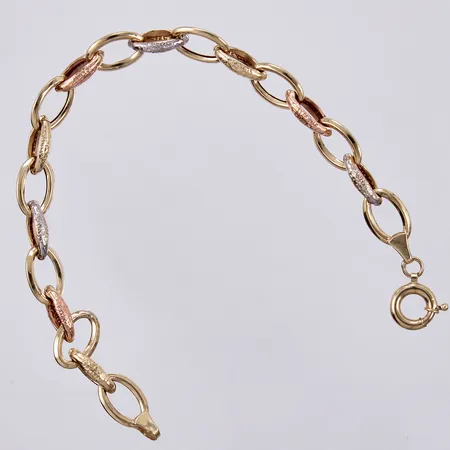 Armband längd ca 20,2cm, bredd ca 2-9mm, 14K Vikt: 5,9 g