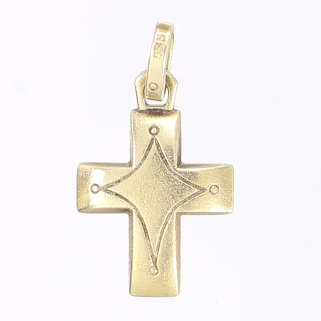 Hänge i form av kors, höjd 28mm, bruksslitage, 14K Vikt: 4 g