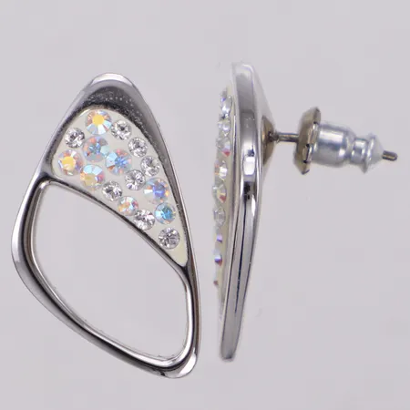 Ett par örhängen, Swarovski, längd 24,4mm, bredd 12,4mm, vitmetall, certifikat, etui