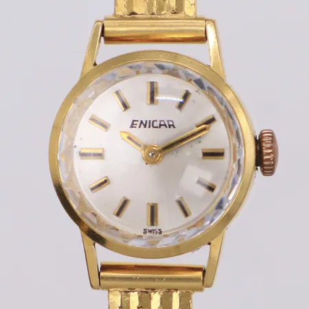 Damur, Enicar, 18K, manuell, 19mm, boettnr 692-52-01 33222, länk i 18K, längd på länk 18cm, inga tillbehör