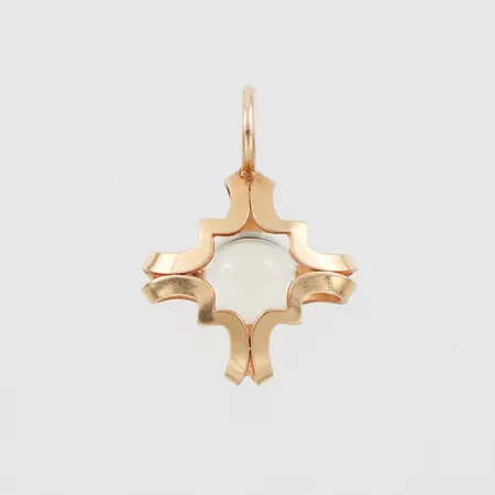 Hänge med sten, Guldfynd AB, höjd ca 16 mm, 18k. Vikt: 0,9 g