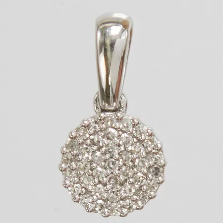 Hänge med diamanter 37 x ca.0,0025ct, 8/8-slipade, 13x7mm, GHA, vitguld, 18K Vikt: 0,9 g