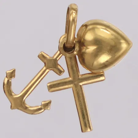 Hänge tro, hopp och kärlek, längd 18,2mm, bredd 8,5mm, 18K Vikt: 1,3 g