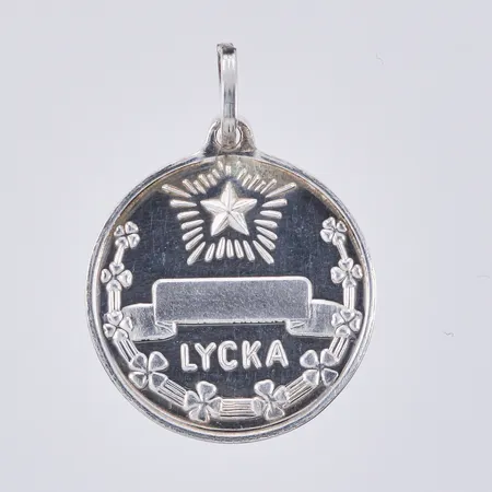 Hänge "Lycka", Guldsmeders Inköps Ab,Gia 1994, Ø 14mm, 925/1000 silver Vikt: 1,8 g