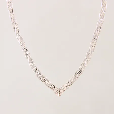 Collier flätad, längd: 42cm, bredd: 3,8mm, silver 925/1000 Vikt: 9,2 g