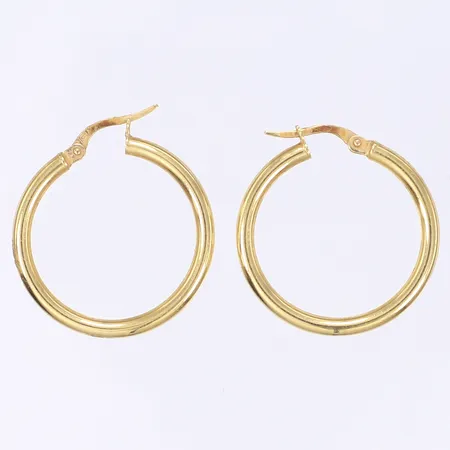 Örhängen, creoler, Ø26mm, bredd 2,5mm, ihåliga, visst slitage, 18K Vikt: 2,3 g