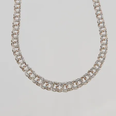 Collier, doserad Bismarck, 50cm, bredd: 5,2-7,7mm, 830/1000 silver, 19,8g.