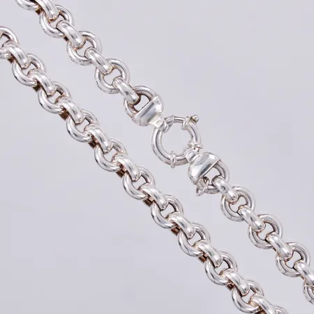 Kedja, längd: ca 44cm, bredd: ca 4-13mm, 925/1000 silver  Vikt: 73 g