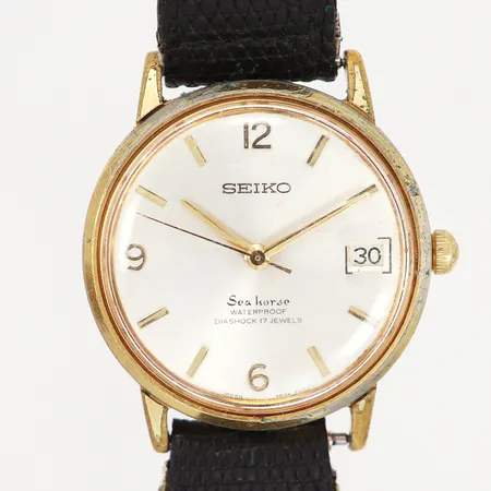 Herrur Seiko, manuell, Ø36mm, datum, snr: 6801077, ref: 6602-7000, repor på glas