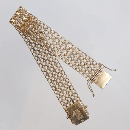 Armband x-länk, 19cm, bredd 15mm, J&A, (Jo-Ans Guld AB, Köping) 18K Vikt: 25,2 g