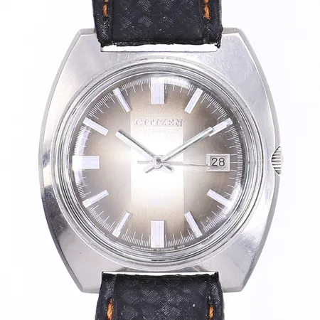 Herrur, Citizen, automat,4-600754SMT refnr 40813891, datum, rostfritt stål, svagt bronsfärgad urtavla, läder- och textilband, bruksslitage och repor