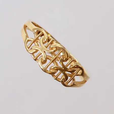 Ring X-länk med stav, stl 16¾, bredd ca 1,5-6,5mm, 18K Vikt: 1,7 g