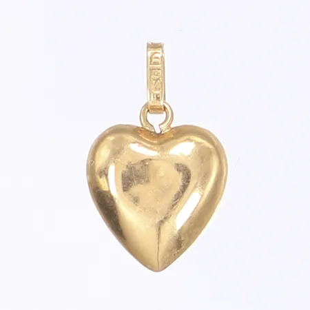 Hänge hjärta, längd inkl ögla 18mm, bredd 10mm, buckla på ena sidan, 18K Vikt: 0,6 g
