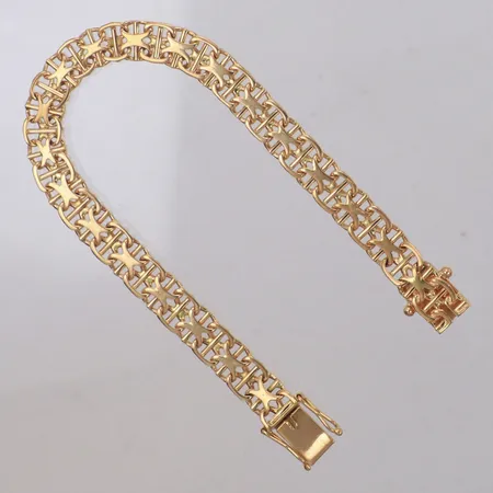 Armband X-länk med stav, längd 19cm, bredd 8mm, 18K Vikt: 16,9 g