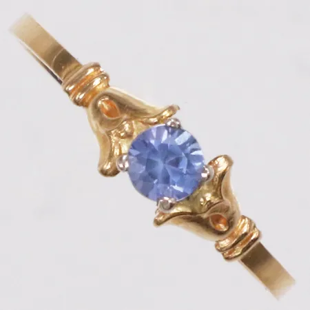 Ring, blå sten, stl 16, bredd 1-4,6mm, Ceson år 1976, 18K Vikt: 1 g
