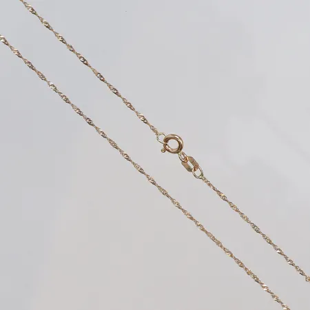 Kedja Singapore 38cm bredd 1mm, GHA 18K Vikt: 1,1 g