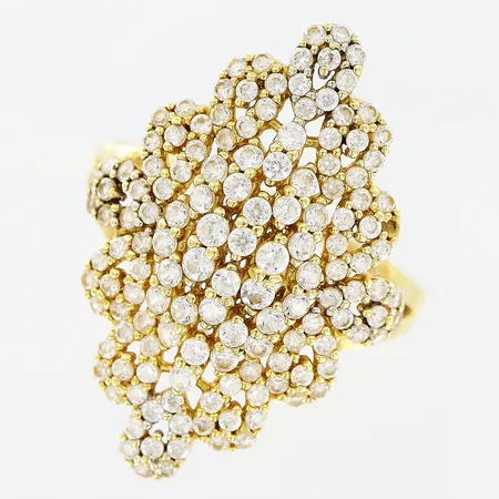 Ring, vita stenar, atl 17¾, bredd 1,5-27mm, 18K Vikt: 4,4 g