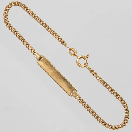 Armband, Pansar, längd: 17,5cm, bredd: 2,2-4,8mm, ograverad namnbricka, något ojämn, UnoAErre, 18K Vikt: 3,8 g