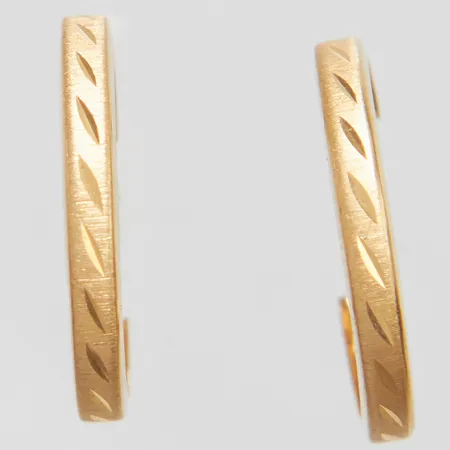 Örhängen, creoler, Ø14,6mm, bredd: 1,9mm, delvis satinerade, 18K Vikt: 0,4 g