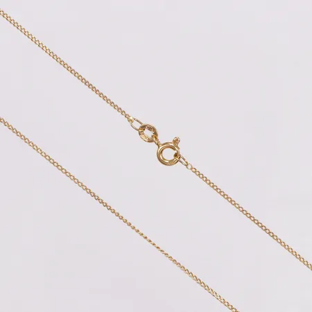 Kedja, Pansar, 48,5cm, bredd 1mm, italienska stämplar, skev länk, 18K Vikt: 2,3 g