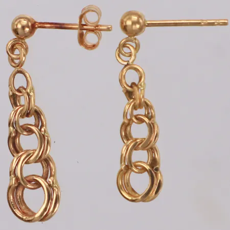 Örhängen Bismarck, längd 23mm, en snurrebuss saknas, 18K Vikt: 1,6 g