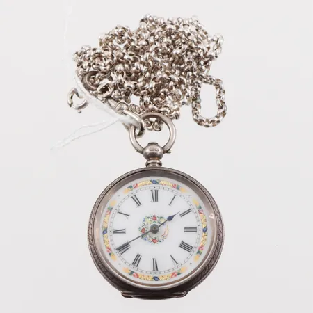 Mormorsur, ej funktionstestat, nyckeldrag, diameter ca 3.5 cm, silver.