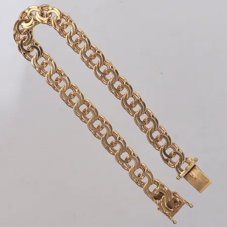 Armband Bismarck, längd 19,5cm, bredd 8mm, 18K  Vikt: 18,5 g