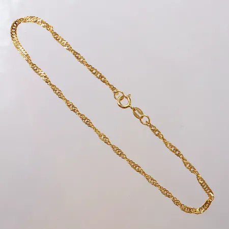 Armband, Singapore, längd 24cm, bredd ca 2,6mm, 21K Vikt: 3,9 g