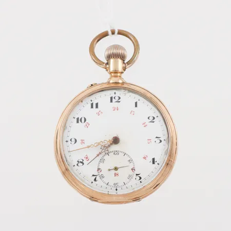 Fickur diameter ca 5 cm, fungerar ej, 18k även i innerlocket, totalvikt 82 gram. Vikt: 82 g