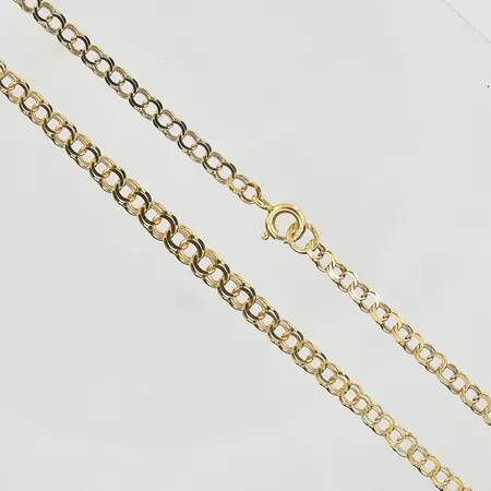Collier Bismarck, doserad, längd 45 cm, bredd 3-4 mm, 18K. Vikt: 5,4 g
