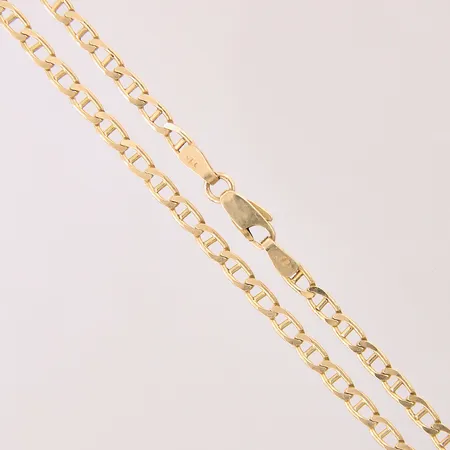 Kedja, längd 46cm, bredd 3mm, 14K  Vikt: 7,9 g