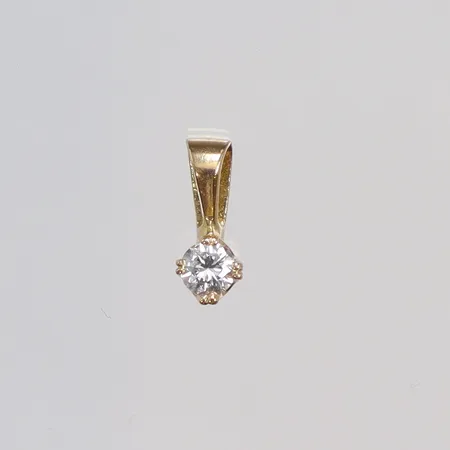 Hänge med diamant 1xca0,09ct, 3x9mm 18K Vikt: 0,3 g