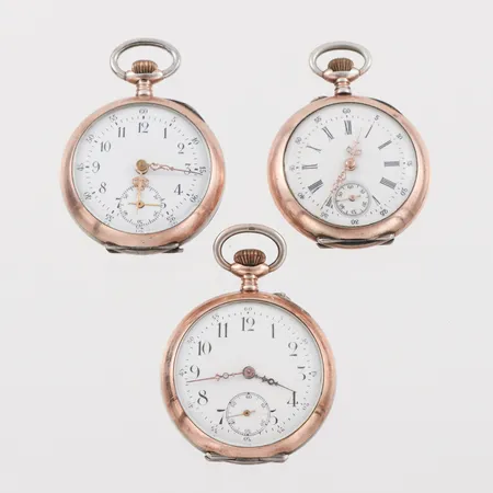 Mormorsur 3 st, fungerar ej, diameter ca 3.5 cm, silver.