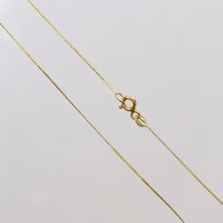 Kedja, halvstel längd 46,5cm, bredd 0,7mm, italienska stämplar, 14K Vikt: 1,3 g