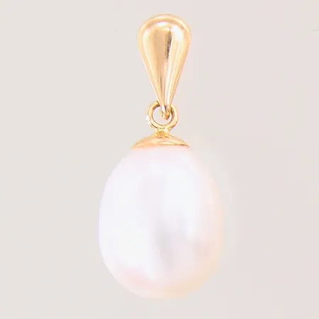 Hänge med odlad pärla, 20x8mm, 18K  Vikt: 1,3 g
