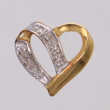Hänge hjärta med diamanter 7xca0,005ct åttkantslipade, längd 12mm, bredd 12,5mm, GHA, 18K Vikt: 0,9 g
