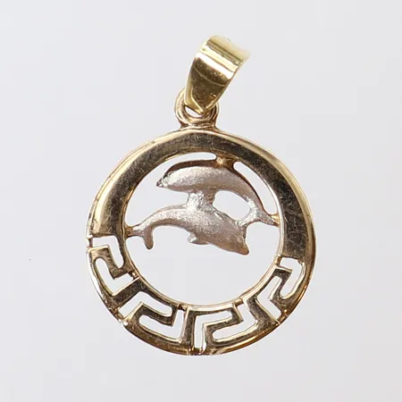 Hänge med fiskar, 25x16,7mm, tvåfärgad, 14K Vikt: 1,8 g