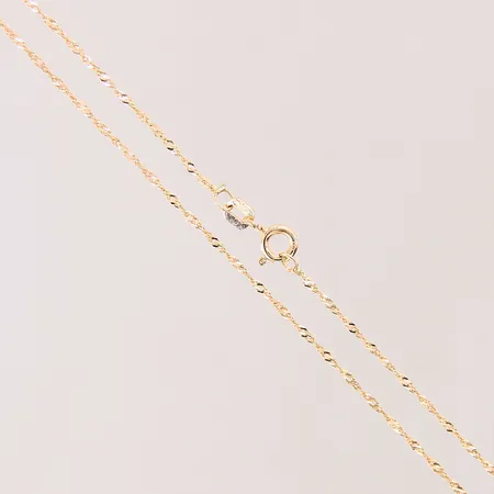 Kedja Singapore, längd: 42cm, bredd: 1,1mm, GHA, 18K  Vikt: 1,1 g