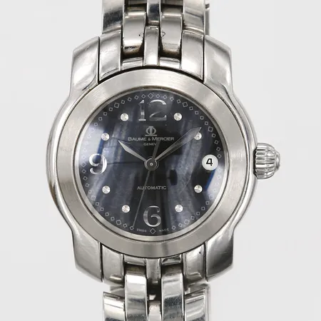 Damur Baume & Mercier Capeland, stål, automatisk, ca 29mm, datum, boettnr: 3497694, 65384, stållänk ca 15cm, repig, inga övriga tillbehör.   Vikt: 0 g