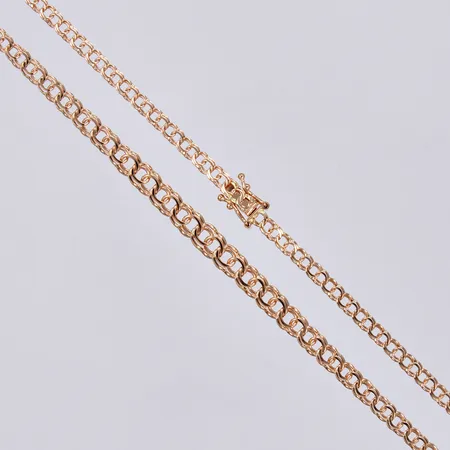 Collier doserad Bismarck, längd: ca 42cm, bredd: ca 3-5mm, GHA, 18K Vikt: 7,9 g