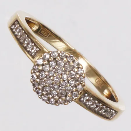Ring, diamanter 51xca 0,005ct, stl16¾, bredd 1,7-7,2mm, GHA, 18K Vikt: 2,6 g