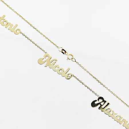Collier, namn, 46,5cm, 14K. Vikt: 5,1 g