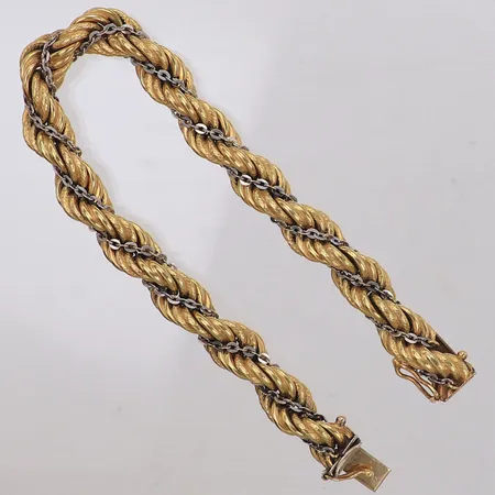 Armband, längd 19cm, bredd 8,2mm, tvåfärgad, 18K Vikt: 24,7 g