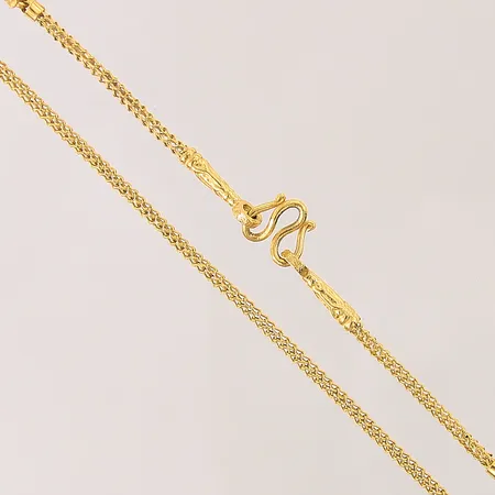 Collier med dekor, längd: 60cm, bredd: 5,9-2mm, Thaiguld, 1 Baht, 23K  Vikt: 15,2 g