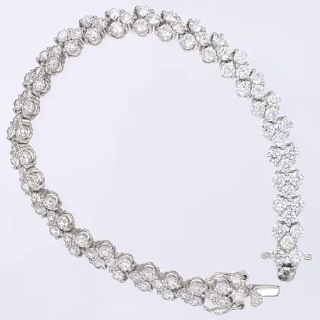 Armband med vita stenar, 18,5cm, bredd 7mm, silver 925/1000 Vikt: 18,4 g