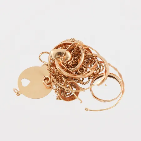 Trasigt guld, 18k. Vikt: 30 g