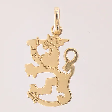 Hänge Lejon, längd: 23mm, bredd: 3,4-11,5mm, 14K  Vikt: 0,8 g