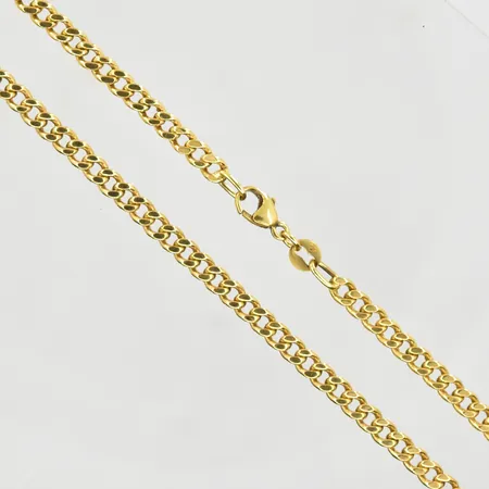 Kedja Pansar, längd 45½ cm, bredd 3 mm, ihåliga länkar, 18K. Vikt: 9,2 g