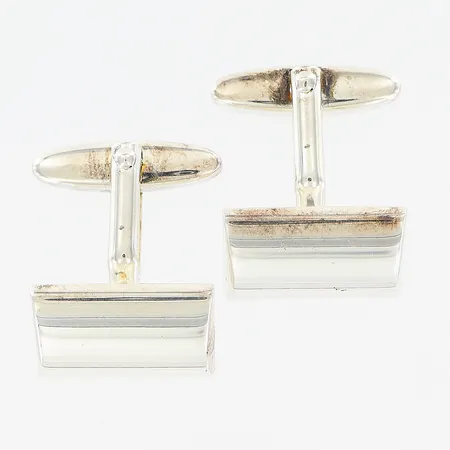 Ett par manschettknappar, 16x12mm, silver 925/1000. Vikt: 18,8 g
