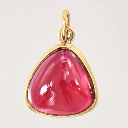 Hänge med syntetisk rubin, 24x10mm, 18K  Vikt: 1 g